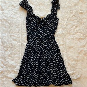 Reformation Navy and White Pacey Mini Dress